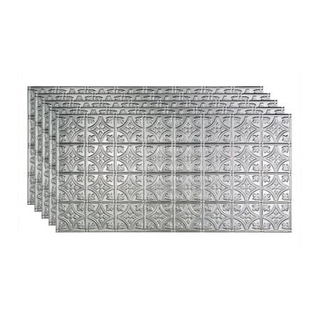 Acoustic Ceiling Products Fasade Traditional Syle # 1 - 48-3/8" x 24-3/8" PVC Glue Up Tile in Brushed Aluminum - PG5008